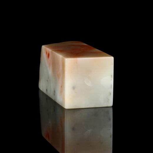 孤品18039老挝石红花冻石带皮素章姓名章藏书章2.8*2.8*7.2cm 商品图4