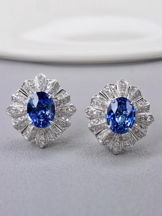 1.63ct蓝宝石耳钉 商品图0