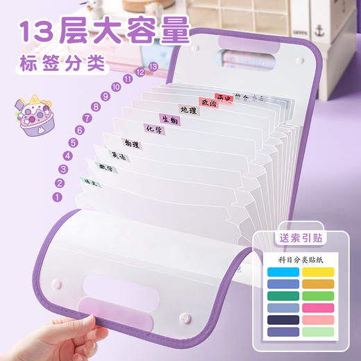 【多格分层！加厚耐用】文件夹a4风琴包资料夹试卷收纳高颜值小学生大容量分类档案整理袋。xb 商品图3