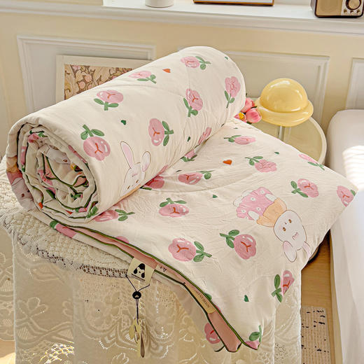 A类水洗棉夏凉被 卡通印花双层纱大豆纤维空调被 礼品夏被 夏款大豆被 商品图2