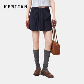 HERLIAN 2026年夏季新品纽结立体蝴蝶结西装半裙女A字裙短裙