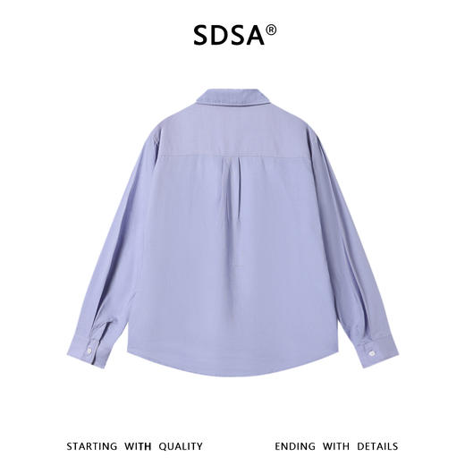 SDSA男装2026新款高贵轻奢韩系撞色拼接翻领长袖衬衫百搭套头上衣 商品图4