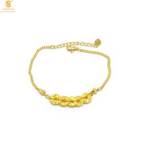 【香港周六福黄金钻石首饰】五帝钱币钱途闪亮CNC微雕K金手链