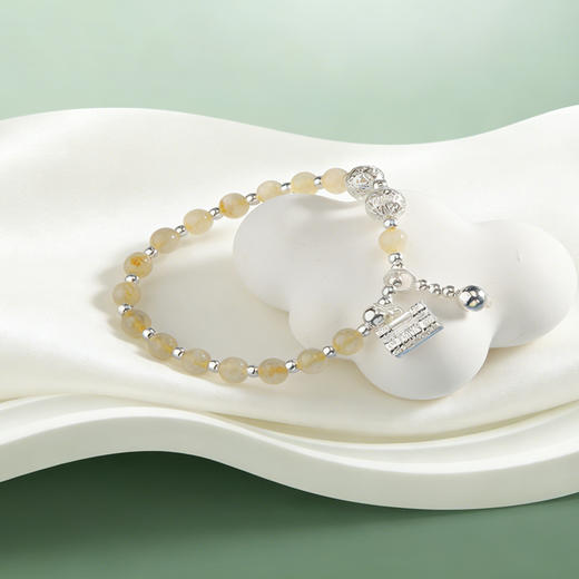 【宏艺珠宝】晶粟藏福·足银水晶手串 商品图2