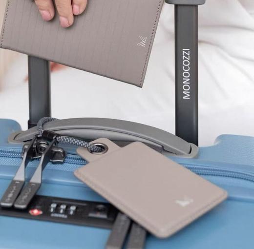 【订单实付低于299元，不发货】MONOCOZZI - LUCID Refined系列 环保皮革行李牌（大象灰）男  4895199109230-F . 商品图1