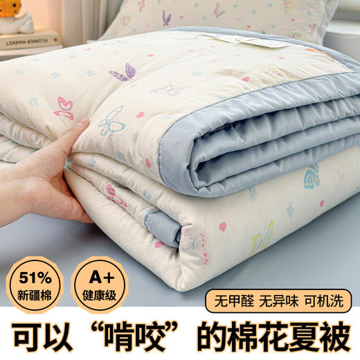 【可溯源！A类云感夏凉被】a类卡通儿童新疆棉花夏被 学生宿舍可机洗夏凉被 空调被礼品薄被子 商品图2