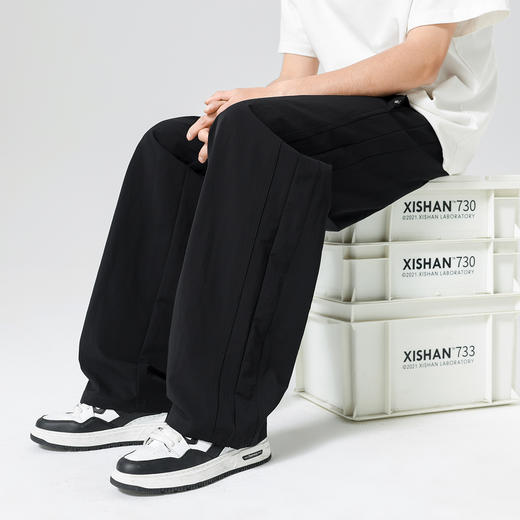 gxgjeans男装【轻薄透气】男士休闲裤26夏款纯色松紧腰宽松阔腿裤男长裤K&C 商品图5