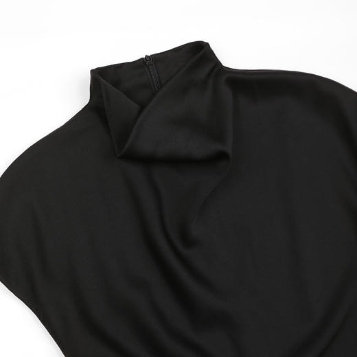 ROMI STUDIO“晚宴”缎面哑光醋酸极简小立领无袖连衣裙RWDSLY2395 商品图2