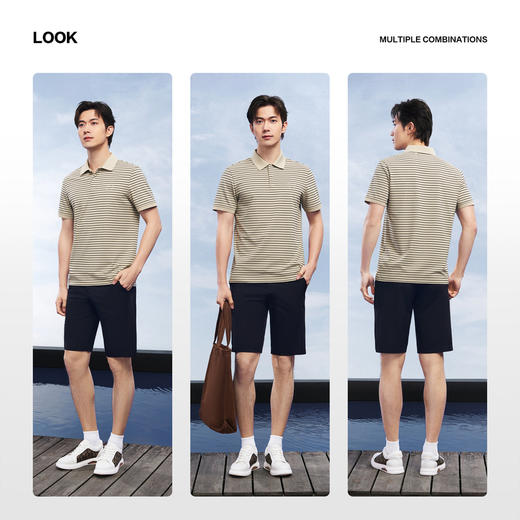 【柒先生系列/条纹POLO衫】柒牌男装2026夏季新品休闲短袖POLO衫 130T71290 商品图2