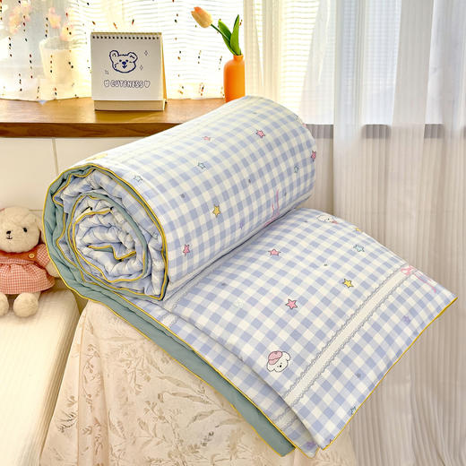 A类水洗棉夏凉被 卡通印花双层纱大豆纤维空调被 礼品夏被 夏款大豆被 商品图1