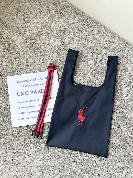 THS-无 RL马球 纯-元 高密度尼龙材logo刺绣托特包 2色 CQ1433 商品图7