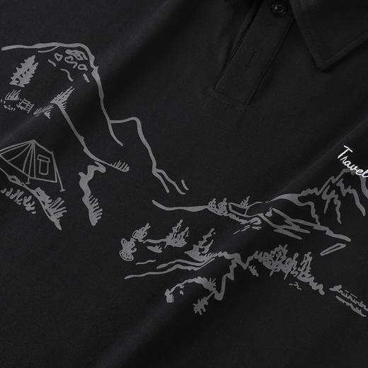 gxgjeans男装男士短袖POLO衫26夏款凉感吸湿速干百搭翻领印花青少年K&C 商品图1