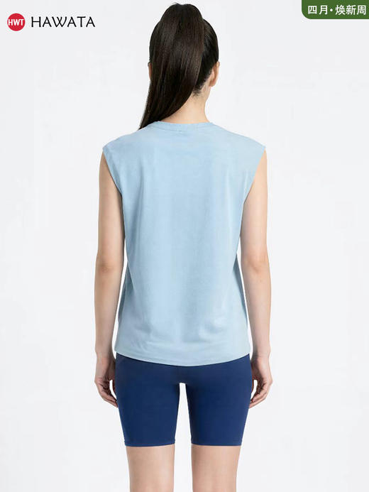 哈瓦塔（宽松运动）美丽奴羊毛松版背心无胸垫H360138 商品图4