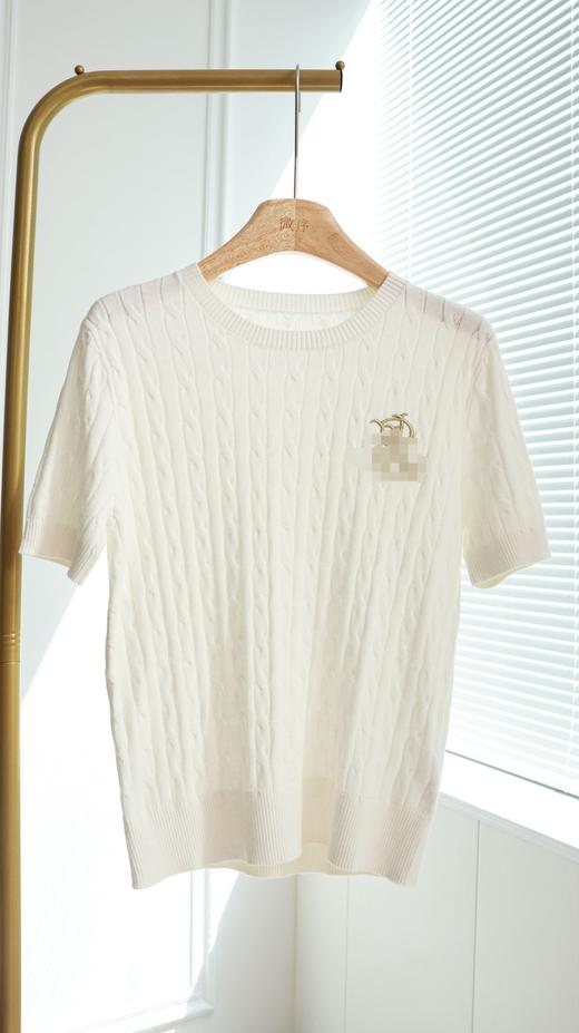 时髦经典麻花编结字母短袖 商品图2