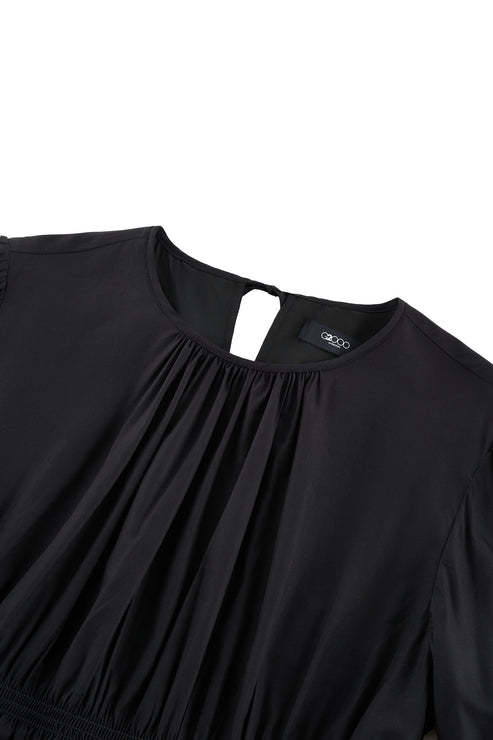 G2000女装SS26商场新款领口皱褶泡泡袖连衣裙61233200 商品图2