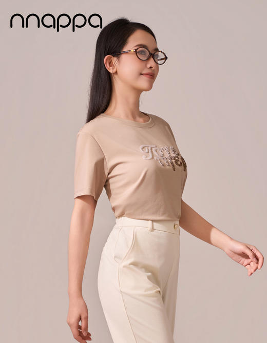 渐变亮珠字母宽松女上衣CA7351 商品图1