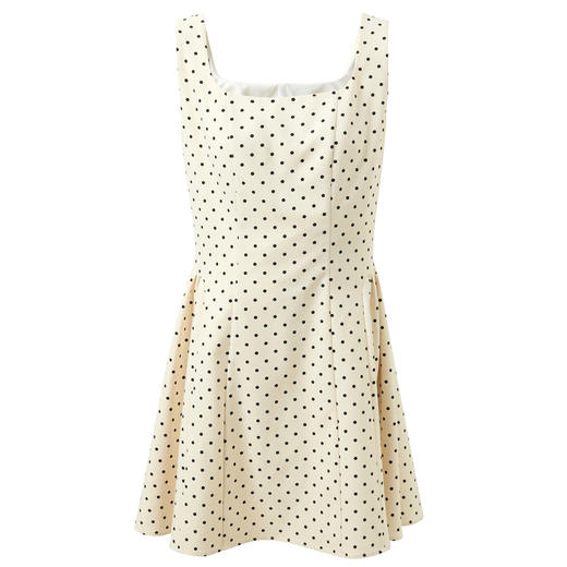 三彩2026夏季新款波点连衣裙法式方领无袖A字裙短裙M 商品图4