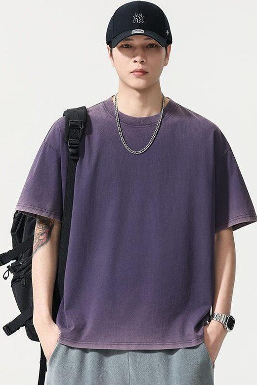 【DYG】【纯棉】大依优型大码男装夏季圆领短袖T恤美式潮流休闲短袖上衣 商品图5