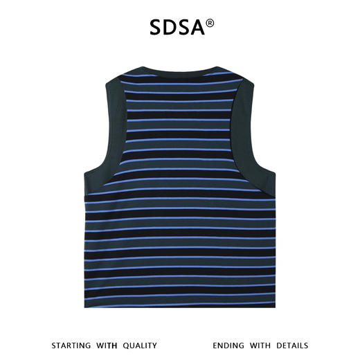 SDSA男装2026新款高贵轻奢撞色条纹拼色包边无袖背心百搭时尚 商品图4