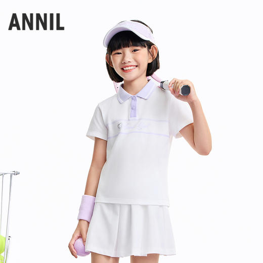女童翻领短袖针织衫夏季新款安奈儿童装EG621684 商品图1