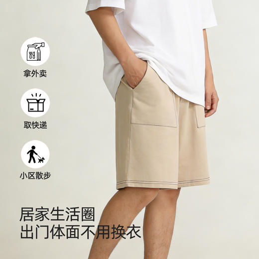 【商场同款】熳洁儿 男士休闲短裤94%棉宽松休闲可外穿双口袋24203960 商品图4