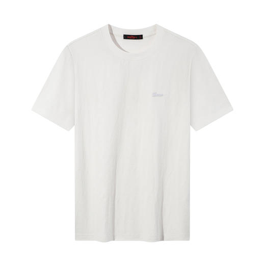 【提花T恤】柒牌男装2026夏季新品圆领字母新疆棉柔软舒适短袖T恤 130T72270 商品图4