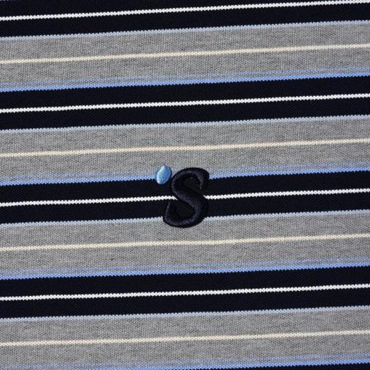 SDSA男装2026新款轻奢韩系撞色条纹刺绣字母圆领短袖T恤百搭上衣 商品图2