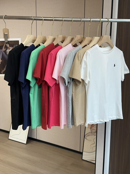 撤货清仓59元2件！！！拉夫同款经典刺绣女款小短袖    春夏纯棉九色打底衫 商品图0