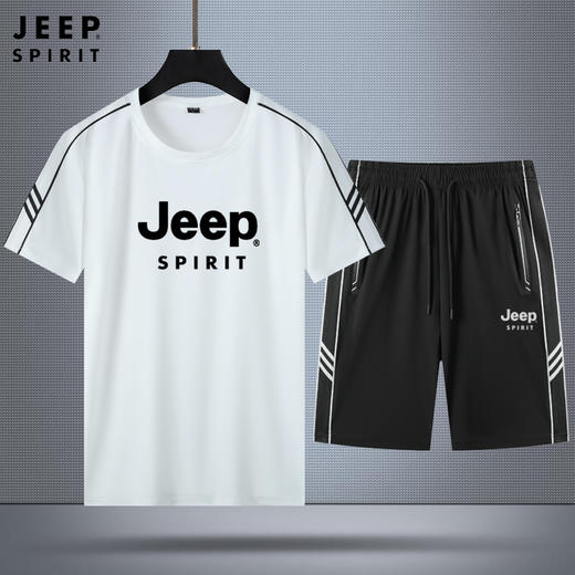 直播间爆款！！！吉普【JEEP SPIRIT高品质夏季短袖圆领T恤短裤长裤运动套装JP-SJT818】长裤是直筒版型  规格颜色指上衣 裤子是黑色！ 商品图10