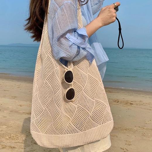 大容量编织单肩腋下包托特包女新款夏季海边休闲度假学院包 商品图2