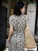 【清仓】姹弥·夏日出游灰底波点亚麻连衣裙 清透氧气感轻法式风 商品缩略图3