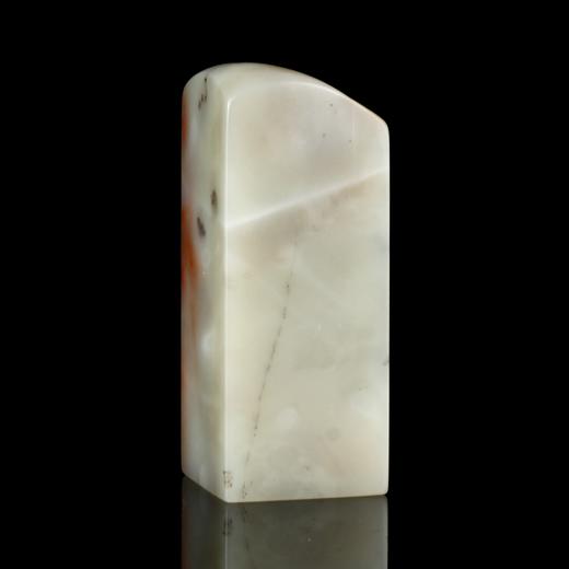 孤品18039老挝石红花冻石带皮素章姓名章藏书章2.8*2.8*7.2cm 商品图2