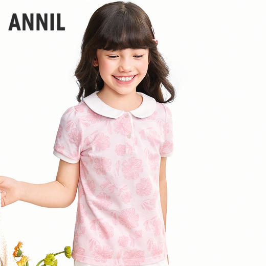 【实体店同款】女童短袖针织衫夏季新款安奈儿童装AG621240 商品图2