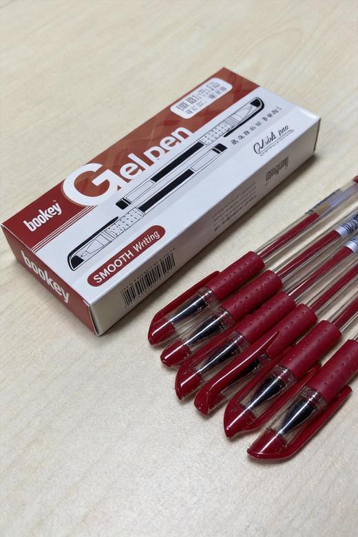 博酷子弹头中性笔BK0209A黑/红0.5mm 黑笔考试中性笔碳素办公文具用品子弹头水性笔子弹头 教师医生签字笔 商品图6