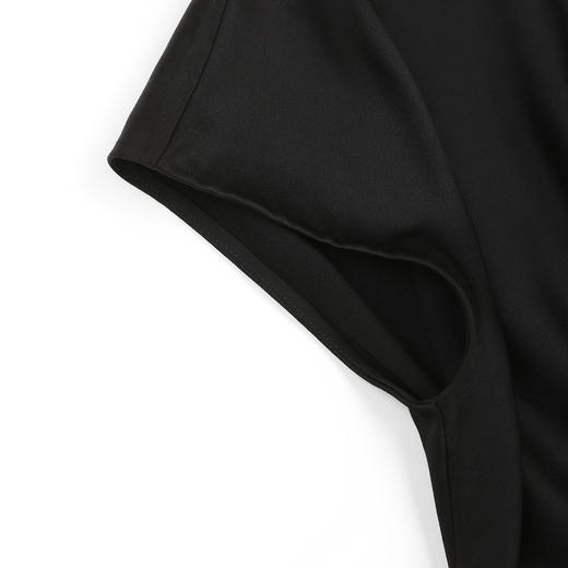 ROMI STUDIO“晚宴”缎面哑光醋酸极简小立领无袖连衣裙RWDSLY2395 商品图3