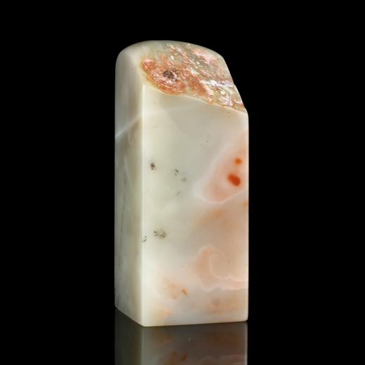 孤品18039老挝石红花冻石带皮素章姓名章藏书章2.8*2.8*7.2cm 商品图3