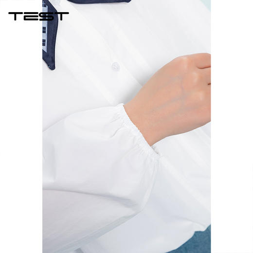 春上新法式飘带气质白色灯笼袖衬衫1261055 商品图3