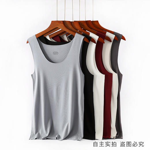 Mylyis 女款宽吊带方领长款美背X23102/男款兰精莫代尔无痕圆领背心2711 合集 商品图4