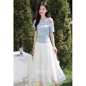 鹿向南「雨季渐晴」韩系简约气质慵懒感显瘦短袖T恤女夏显瘦上衣