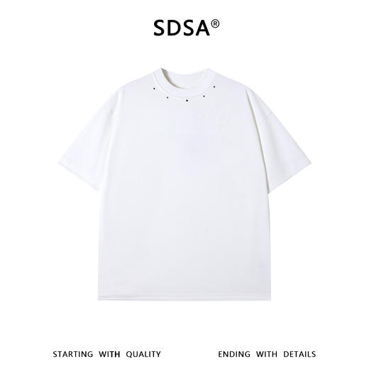 SDSA男装2026新款高贵轻奢潮牌领口铆钉设计短袖T恤百搭宽松上衣 商品图0