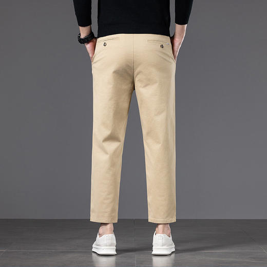 【DYG】大依优型大码男装春秋轻商务九分休闲裤修身纯色简约棉质休闲裤 商品图3