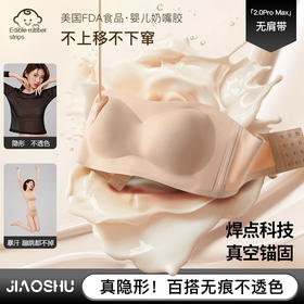 抖音爆款特调隐形无肩带内衣女防滑胶条小胸聚拢无痕美背透气文胸