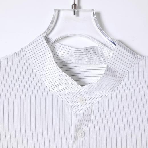 SDSA男装2026新款高贵轻奢日系复古撞色条纹立领长袖衬衫百搭休闲 商品图1