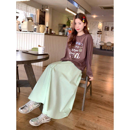 <曾小咸推荐>4.2现货秒杀 ！微信超特价！韩系印花长袖t恤 日常159.99 立减100 秒杀59.99！！绿色半裙 日常199.99 立减110 秒杀89.99！！ 商品图1