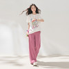 三彩2026夏季新款多巴胺休闲裤松紧腰阔腿裤宽松长裤M 商品缩略图2
