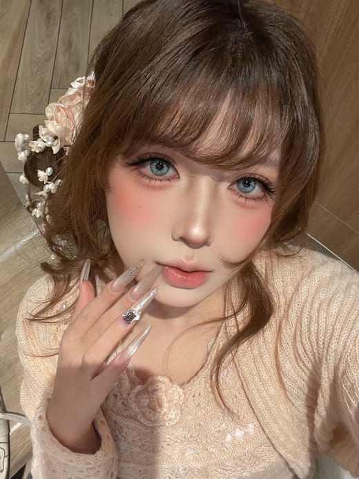 【本店实拍-蓝色日抛系列六片装】HANCON-日抛大直径美瞳-孔雀/蓝眼泪/天空之镜/电子风暴-直径14.5mm【日抛 0-800度 无525/575】 商品图4