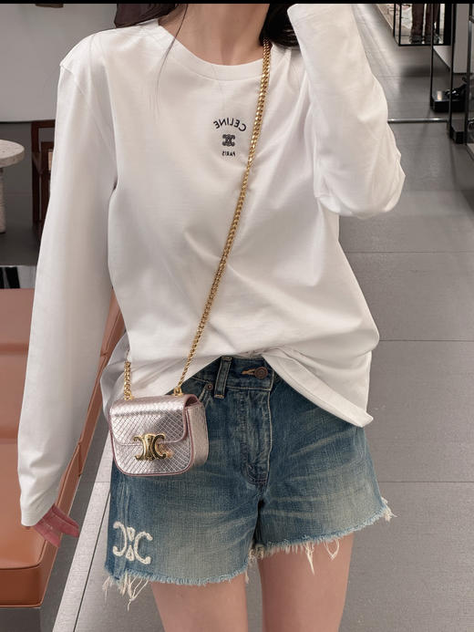 赛琳 2026春夏刚需神款✨ 简约刺绣长袖打底衫（MM） 商品图6