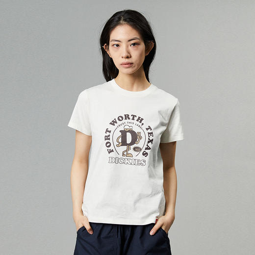 Dickies24春夏新品 前胸D字母印花卡通图案女式短袖T恤 商品图0