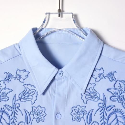 SDSA男装2026新款高贵轻奢简约时尚纯色刺绣放哪里长袖衬衫百搭 商品图1