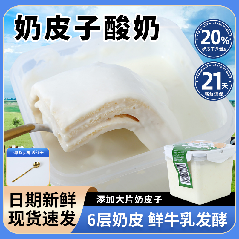 【内蒙直邮】牧少主鲜奶奶皮子酸奶  奶香浓郁，细腻丝滑，自然醇厚